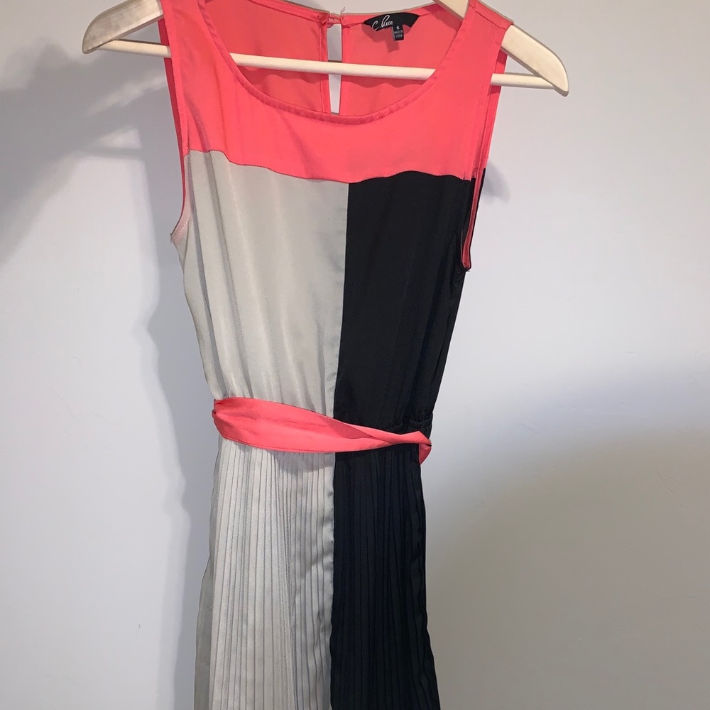 Color block cocktail dress